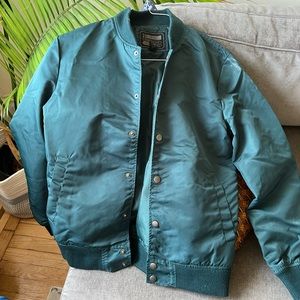Preloved 2015 tourquise green nylon Bomber jacket from F21 men.